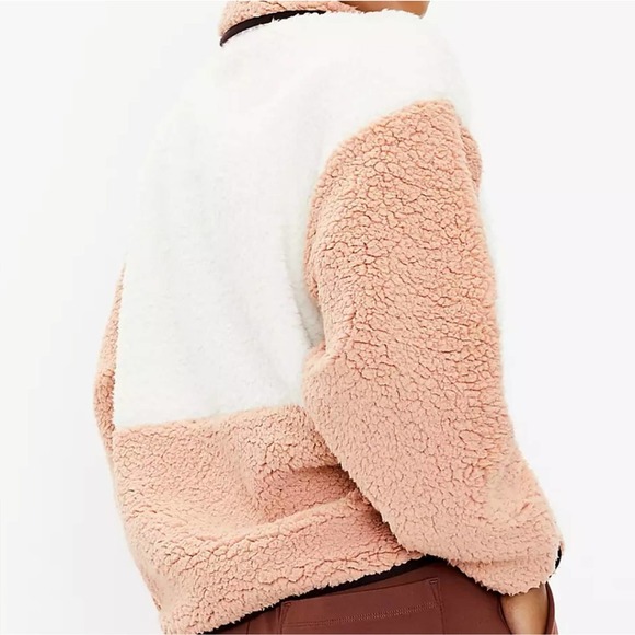 Lou & Grey Colorblock Cozy Up Sherpa Zip Jacket Size XL - Picture 3 of 9